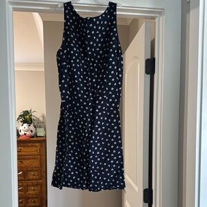 Chic Navy Floral Midi Dress
